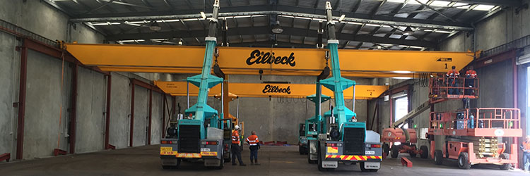 Cranes Lifting Beams Inside Building - Cranes in Mackay, QLD