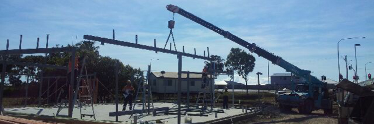 Crane Lifting Large Beam - Cranes in Mackay, QLD