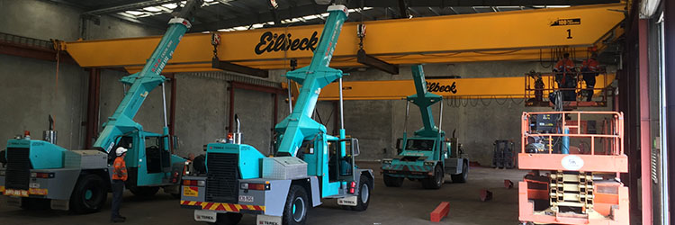 Cranes Lifting Large Beams Inside Building - Cranes in Mackay, QLD